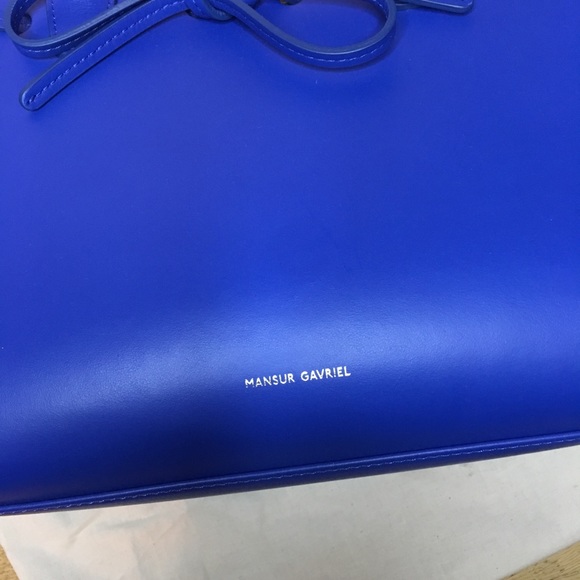 Mansur Gavriel Royal Blue Leather Mini Sun Bag - Picture 6 of 8